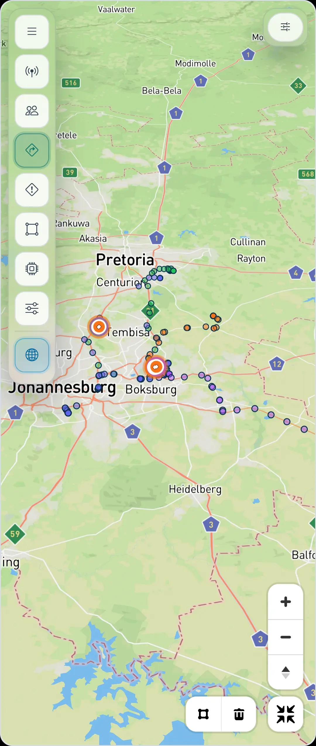 Nvirosense™ mobile route map