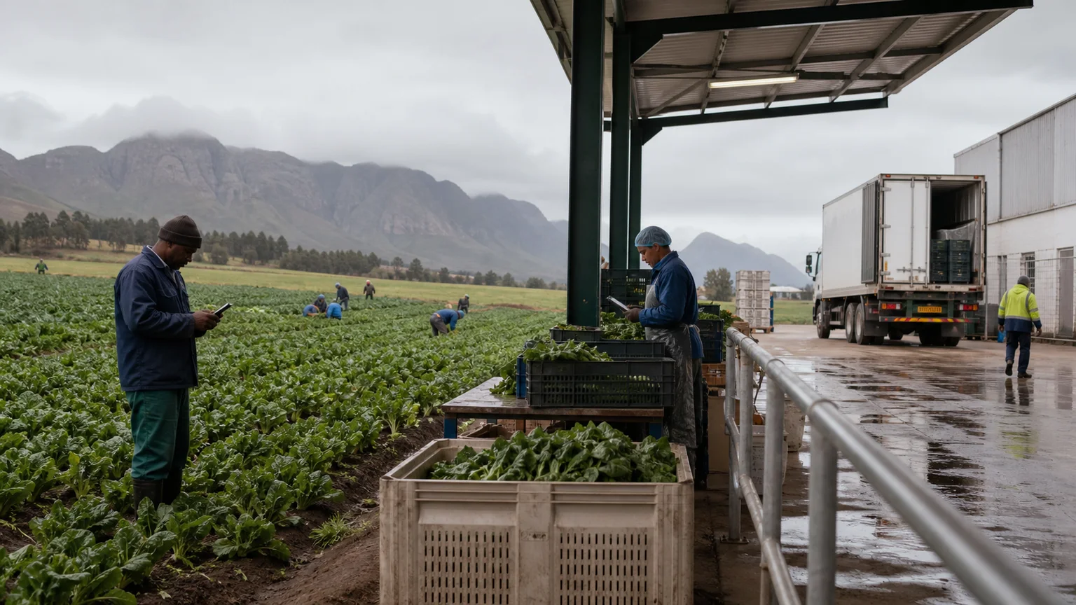 Agricultural field, packhouse and logistics operations working across disconnected records
