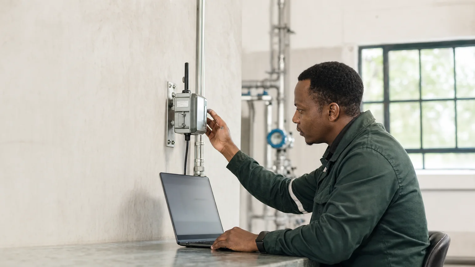 Quality and operations reviewer examining traceable device records, calibration status and audit history.