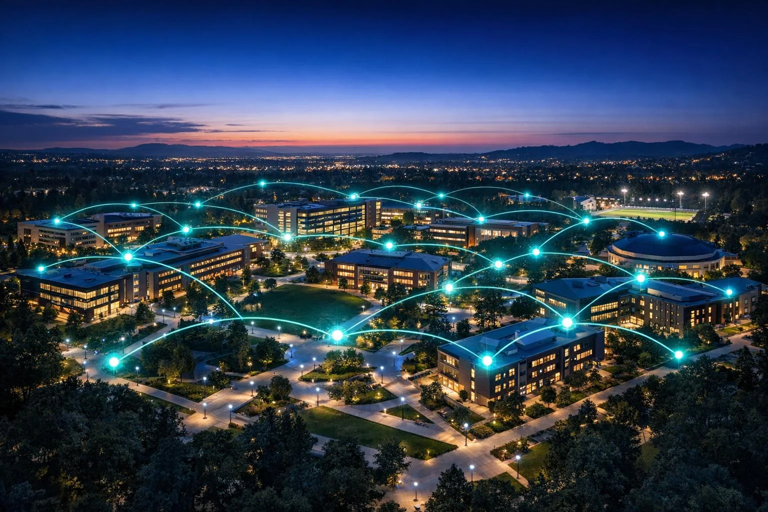 Connected campus deployment linking security and operational infrastructure
