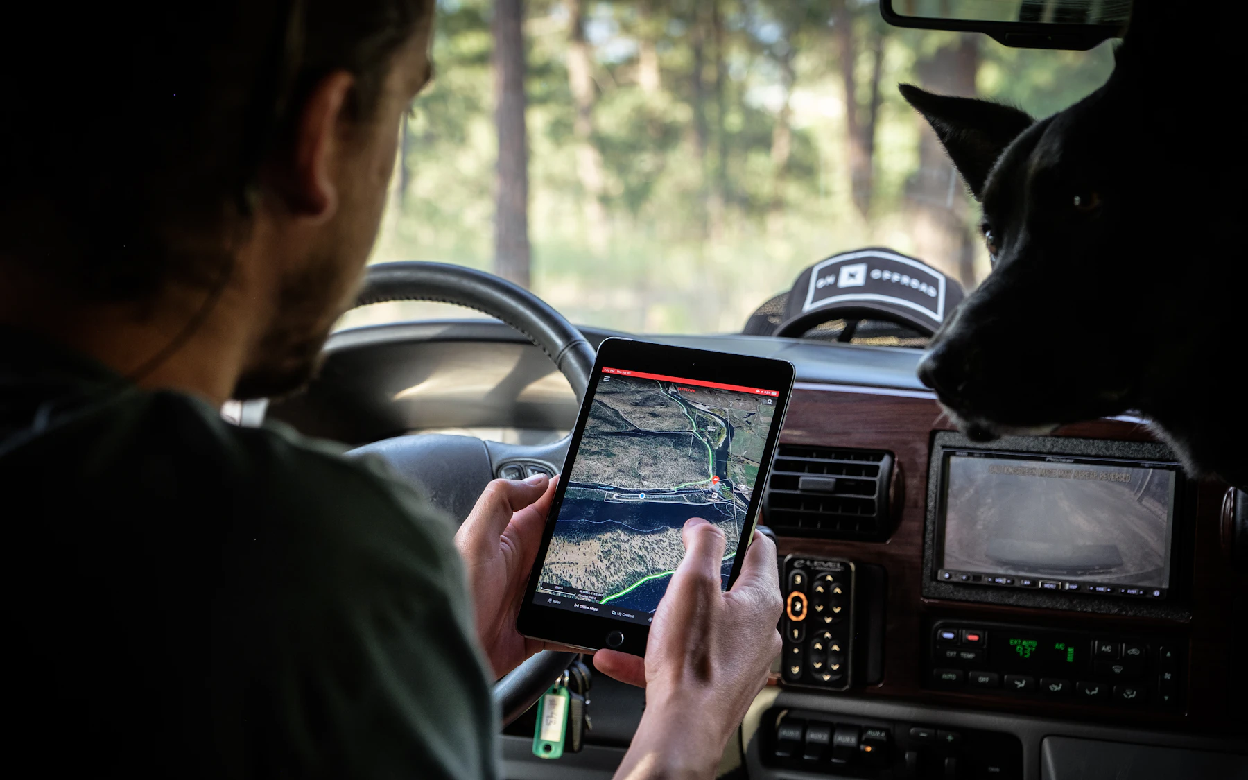 Fleet operator reviewing route information on a tablet